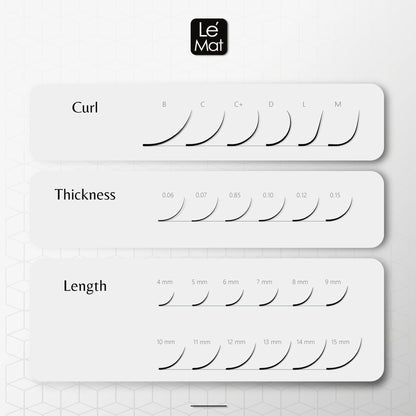 Lash Extensions "Excellent" MINI MIX - LE MAT- 6 Reihen