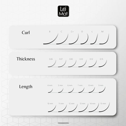 Lash Extensions "Excellent MIX" - LE MAT - 20 Reihen