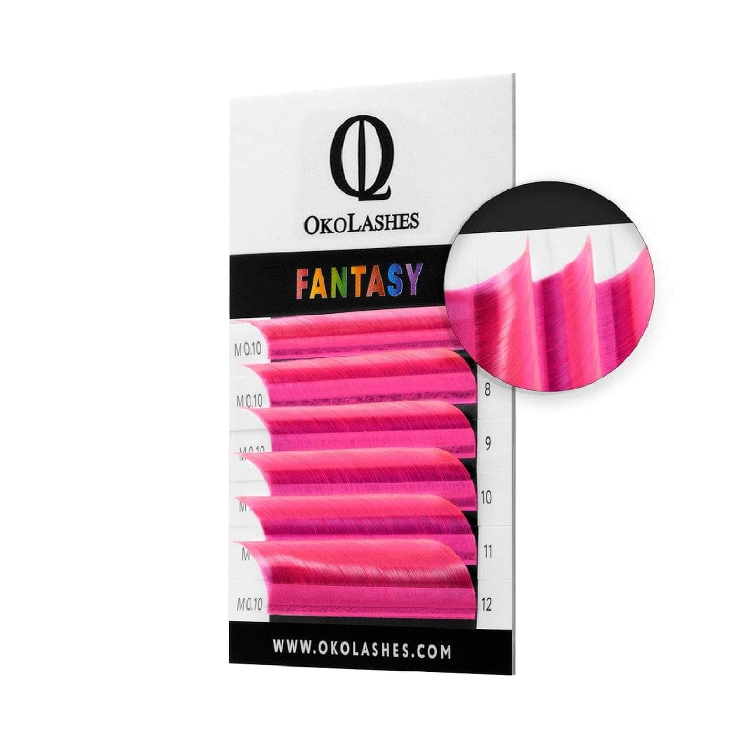 Lash Extensions NEON Pink MIX - OKO LASHES - 6 Reihen