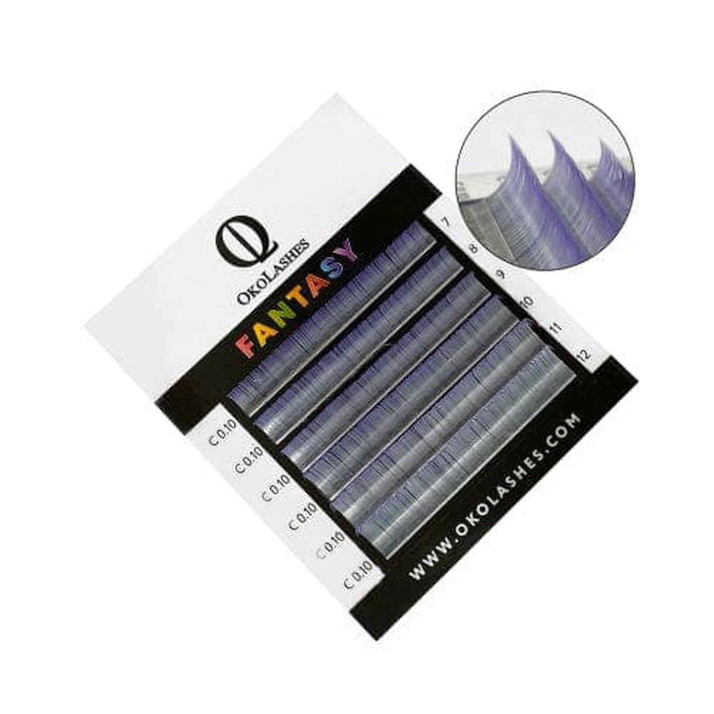 Lash Extensions Ombré Weiß/Lavendel MIX - OKO LASHES - 6 Reihen